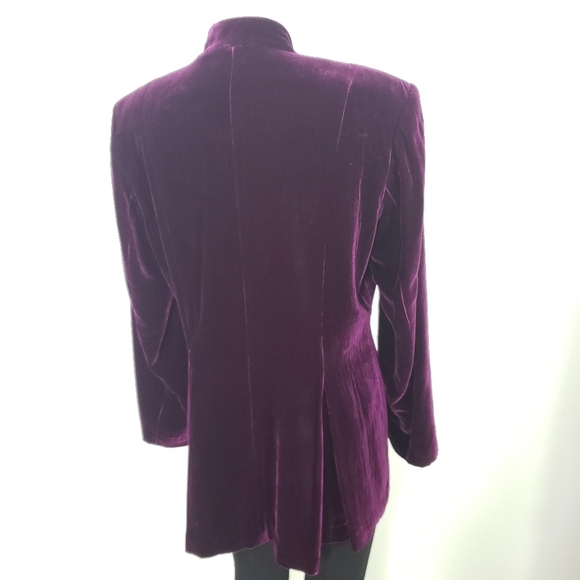 ANYA vintage amazing velvet jacket deep plum purple beaded and tassel detail - Picture 8 of 11